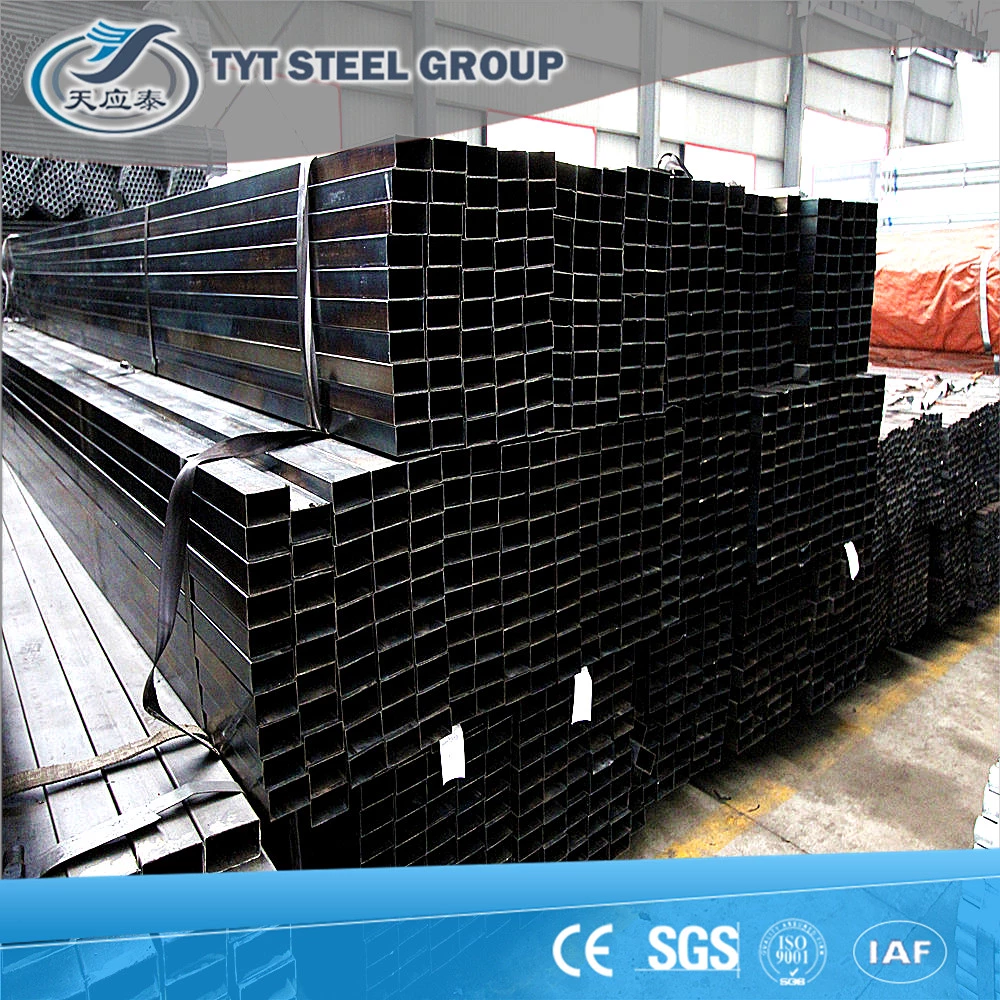 Tianjin manufacturer standard length black square tube and rectangular steel pipe
