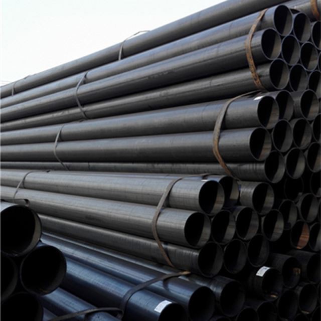 Welded ERW black mild carbon hollow section round steel pipe in construction