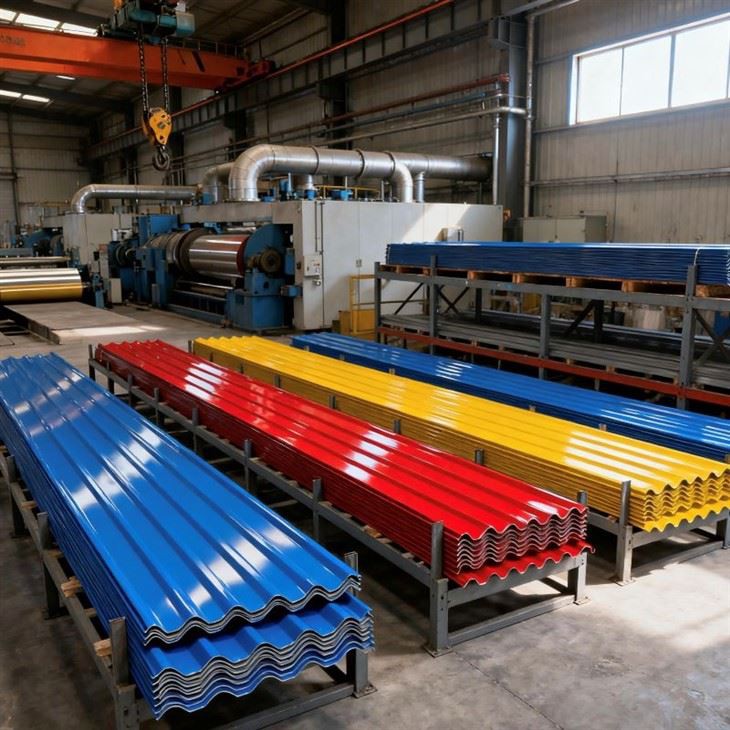 Warehouse ASTM DX51D DX54D Q235 Z100 Z275 White Roofing Sheet Gi Corrugated Zinc Roofing Plate Sheet factory